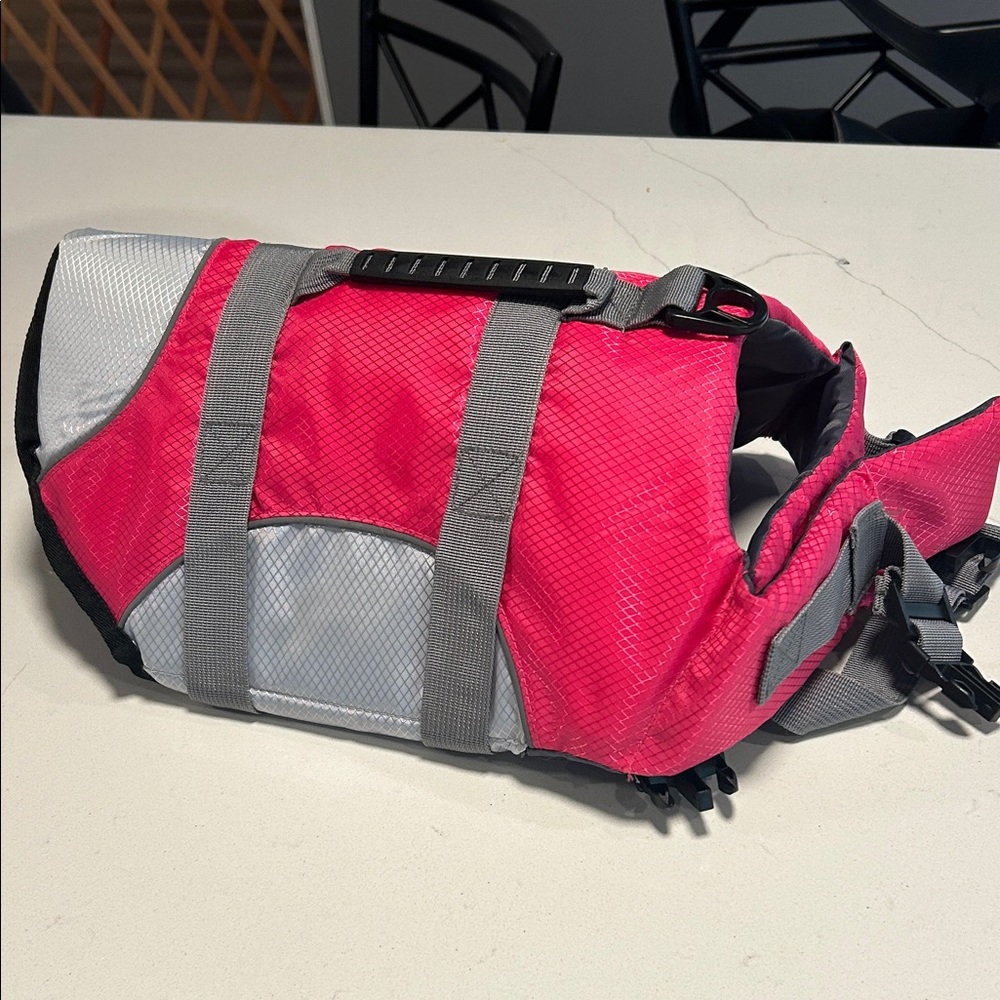Pink and Gray Pet Life Jacket